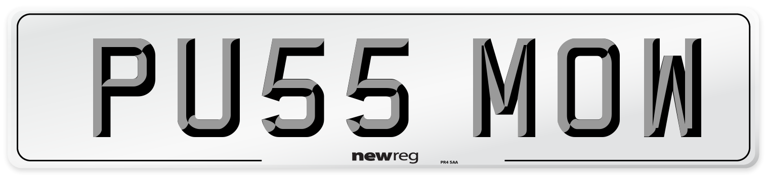 PU55 MOW Number Plate from New Reg